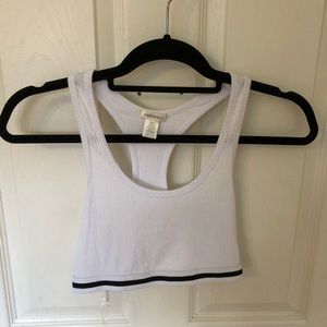 Fashion Nova white sports bra crop top